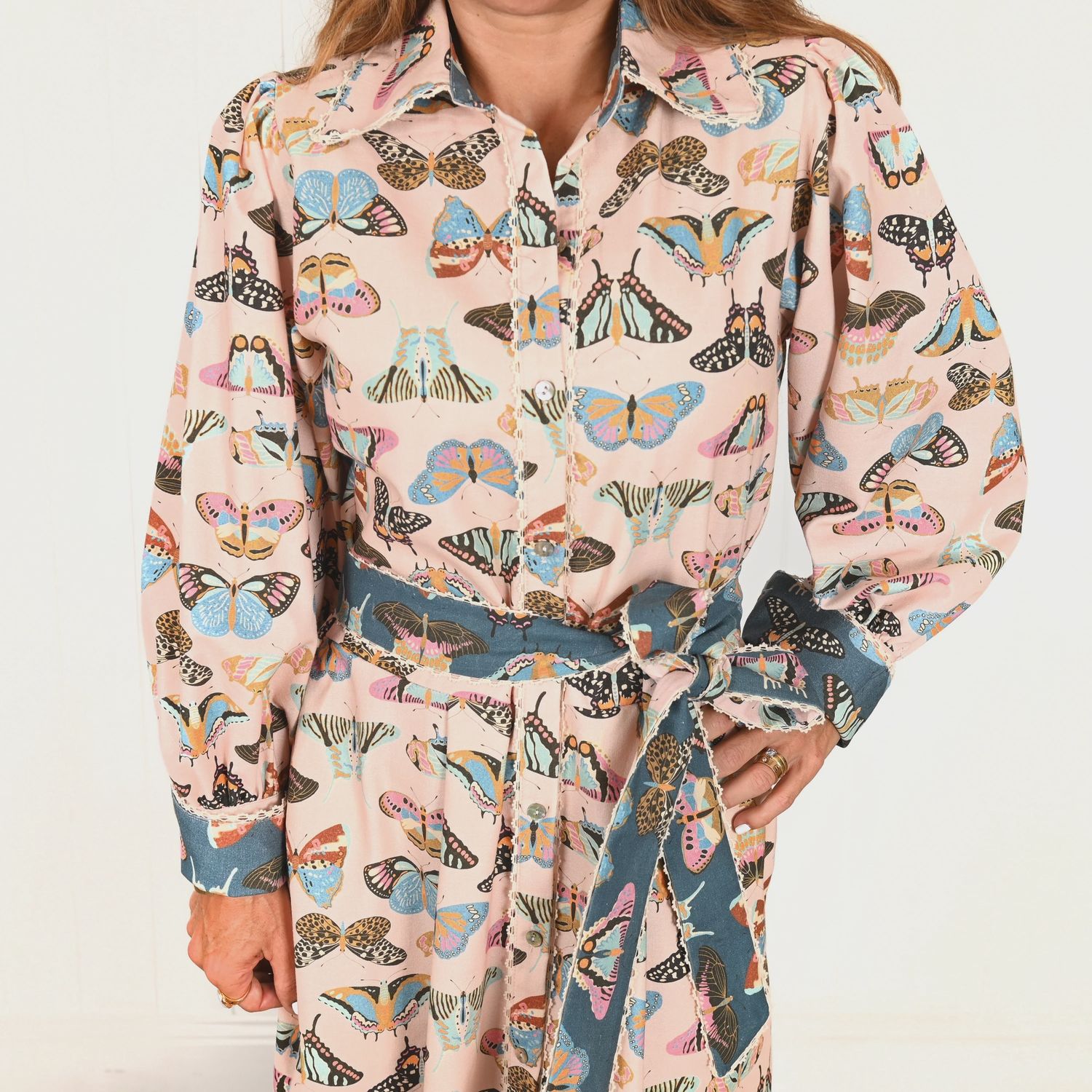 Emerge Pink Butterfly Dress, size: S