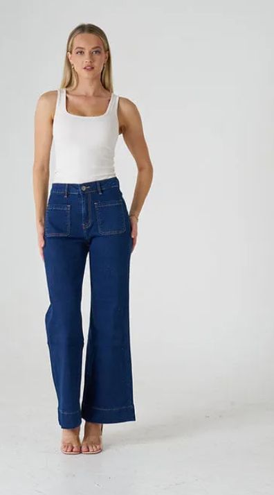 7156 Wide Leg Jean DARK BLUE, size: 6