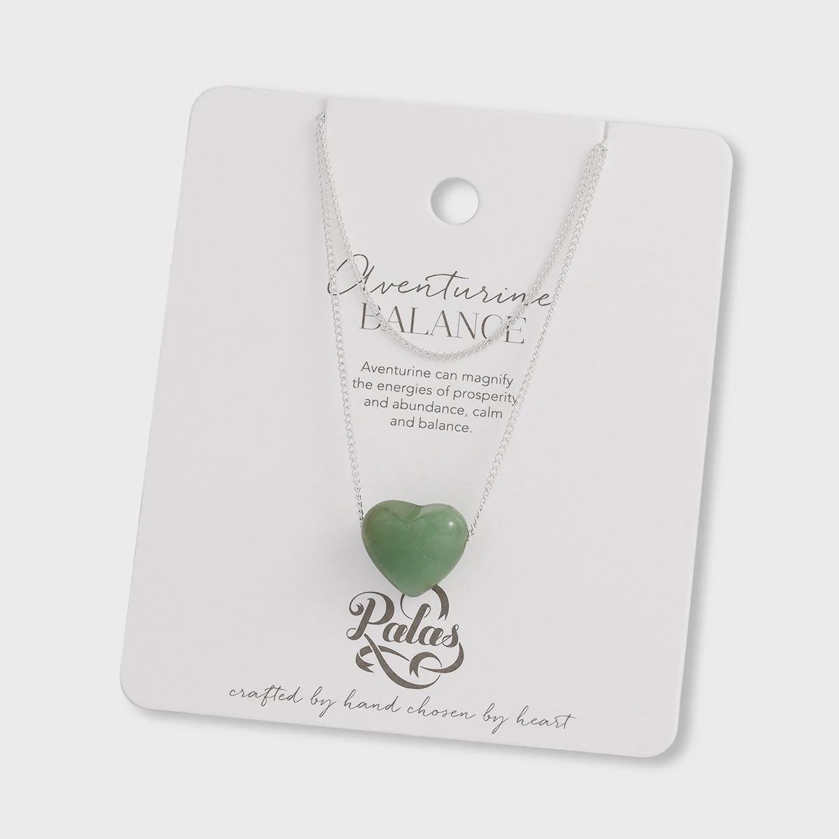 Aventurine 'balance' heartstone necklace