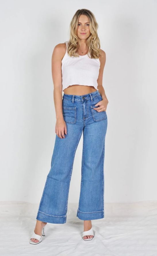 7144 Patch Pocket Jean MID BLUE, size: 6