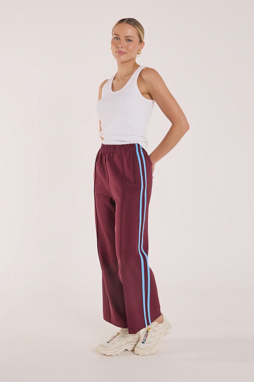 Noah Cropped Pant PLUM BLUE STRIPE, size: 6