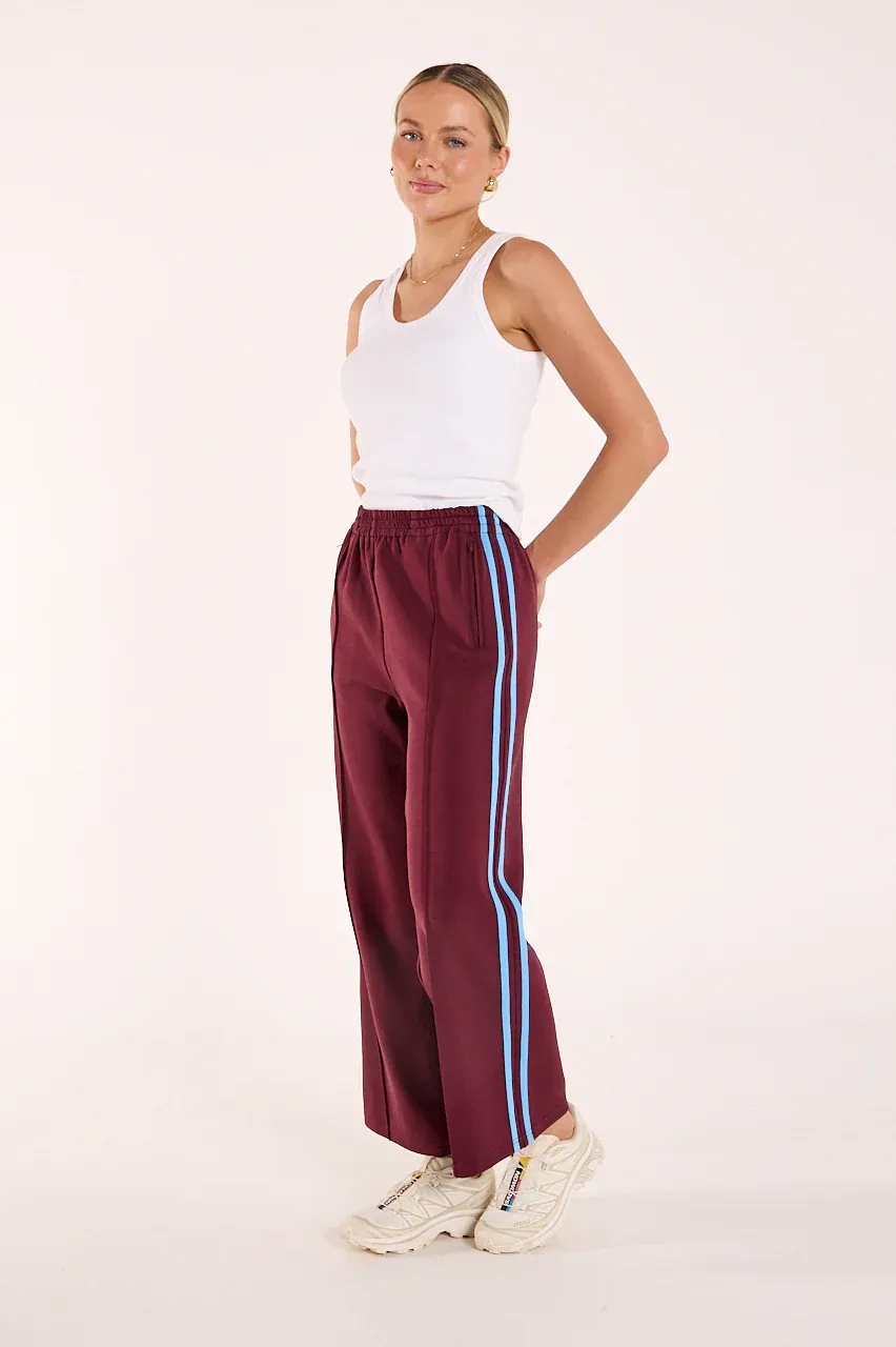 Noah Cropped Pant PLUM BLUE STRIPE, size: 6