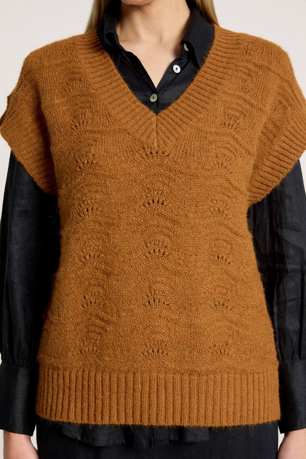 Orin Knit Vest CARAMEL, size: XS