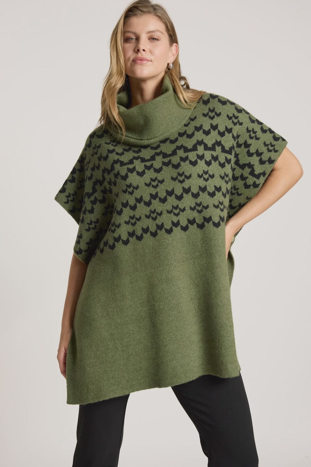 Maasai Poncho ONE SIZE PAMPAS BLACK
