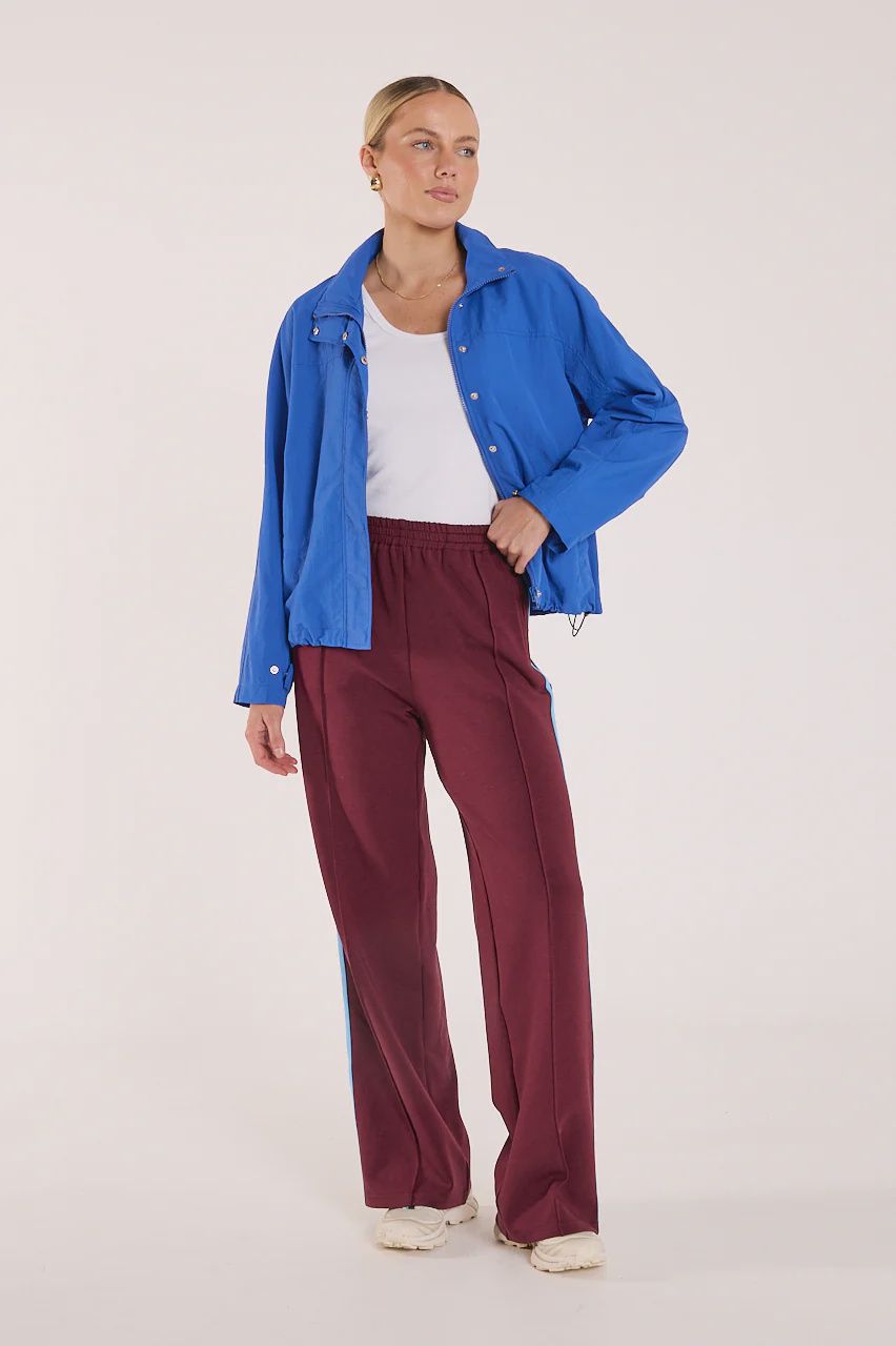 Noah WIDE LEG Pant PLUM BLUE STRIPE