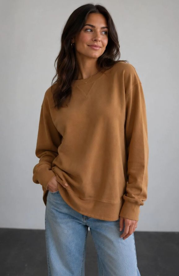 Cotton Sweatshirt CINNAMON Cotton Sweatshirt CINNAMON, size: 8