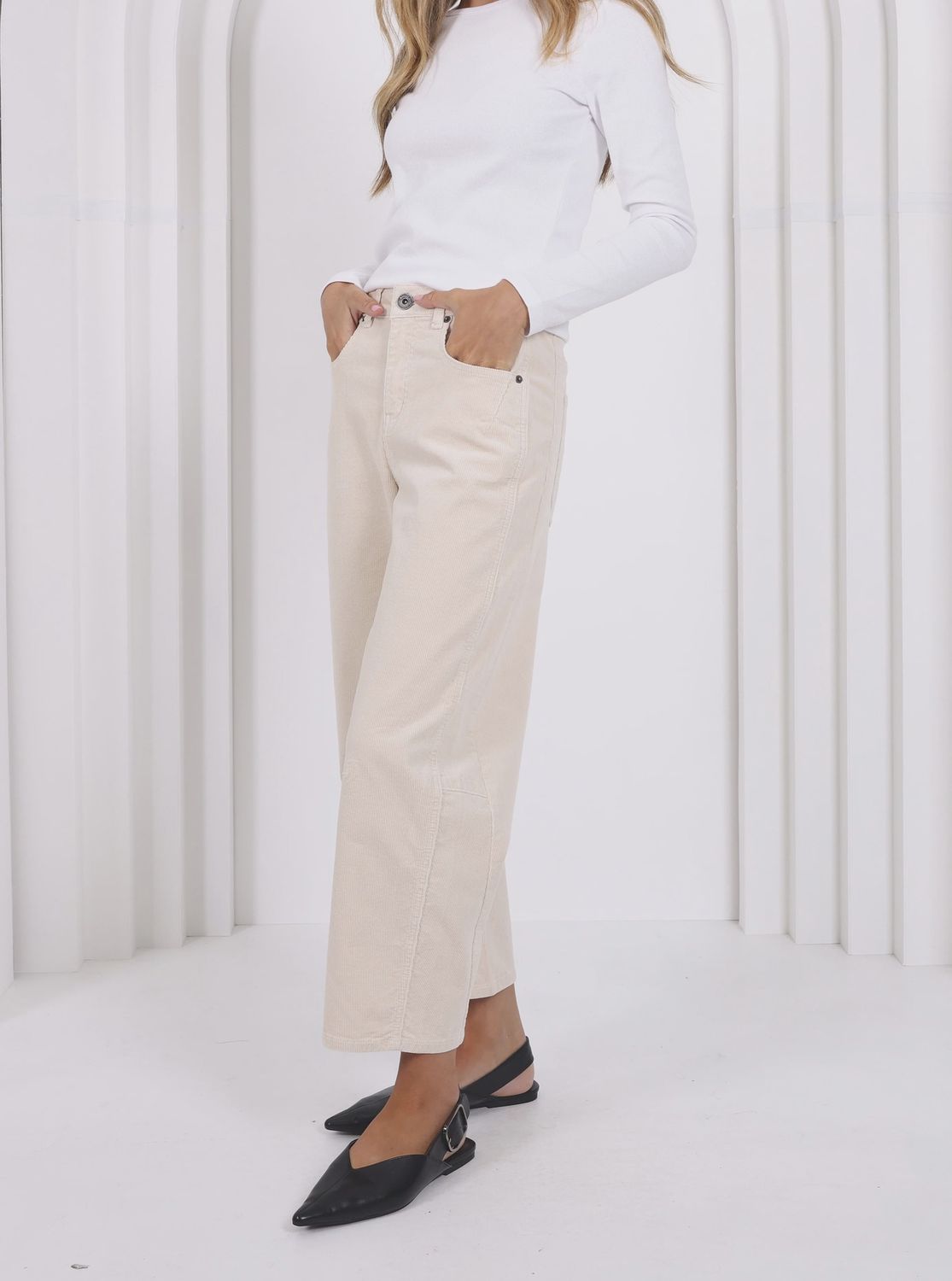 Toni Barrel Jeans Corduroy PEARL, size: 8