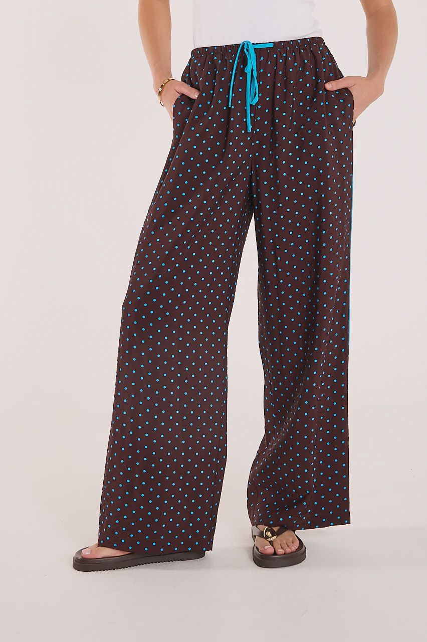 Harper Pant CHOCOLATE BLUE SPOT, size: 6