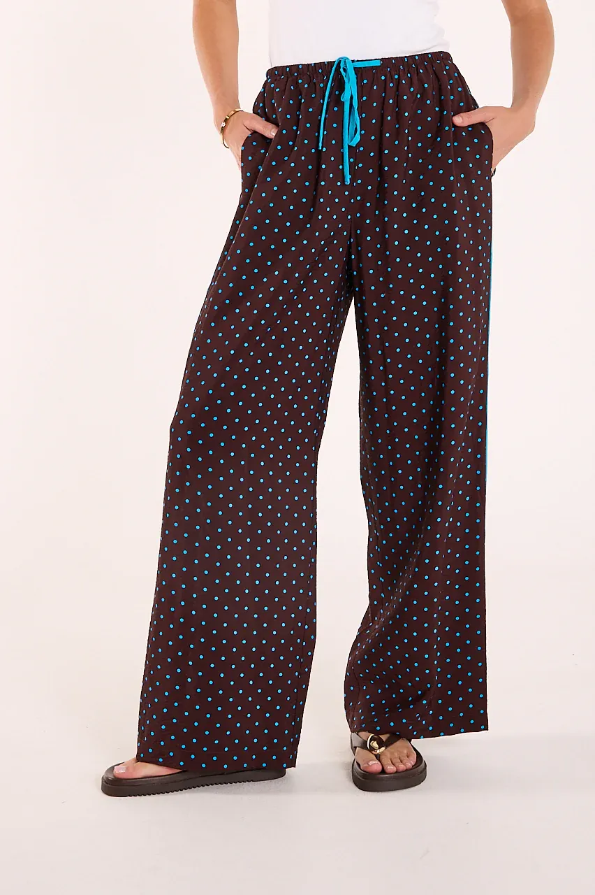 Harper Pant CHOCOLATE BLUE SPOT, size: 6
