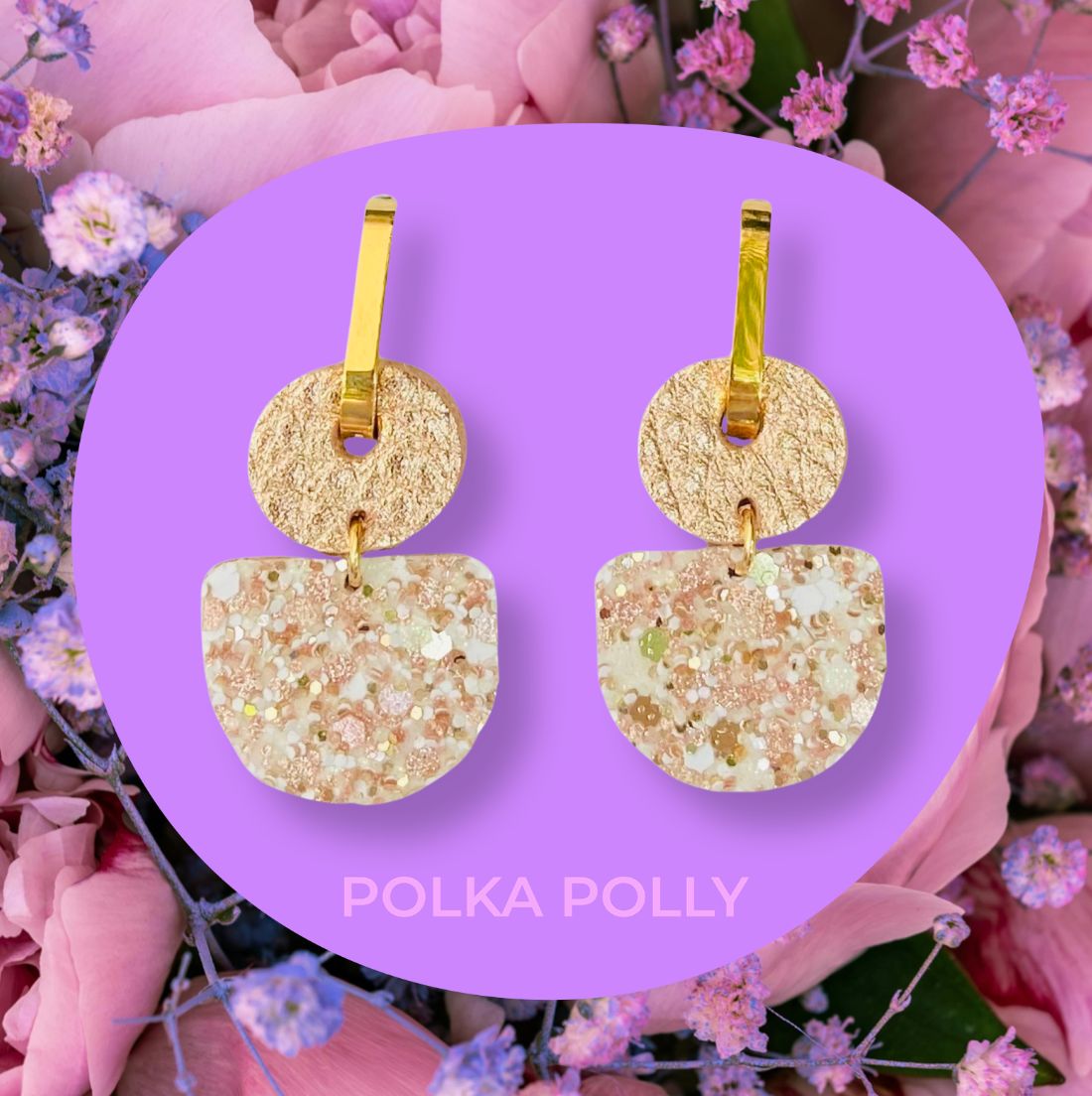 Nude Rose Gold Dainty Hoops