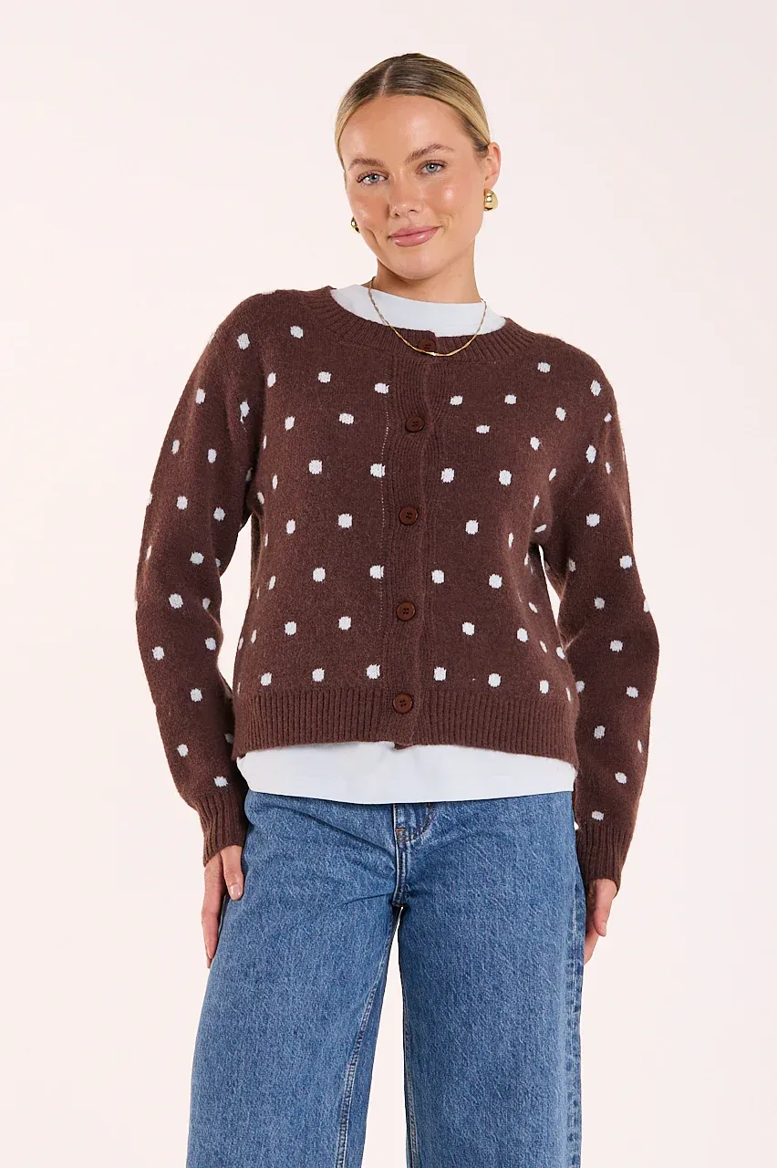 Farrah Cardi CHOCOLATE SPOT, size: S/M