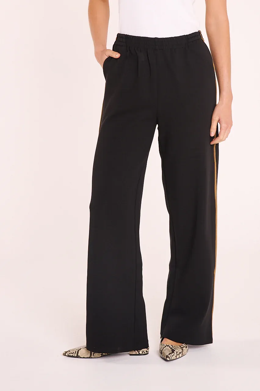 Rae Wide Pant BLACK CAMEL STRIPE, size: 6