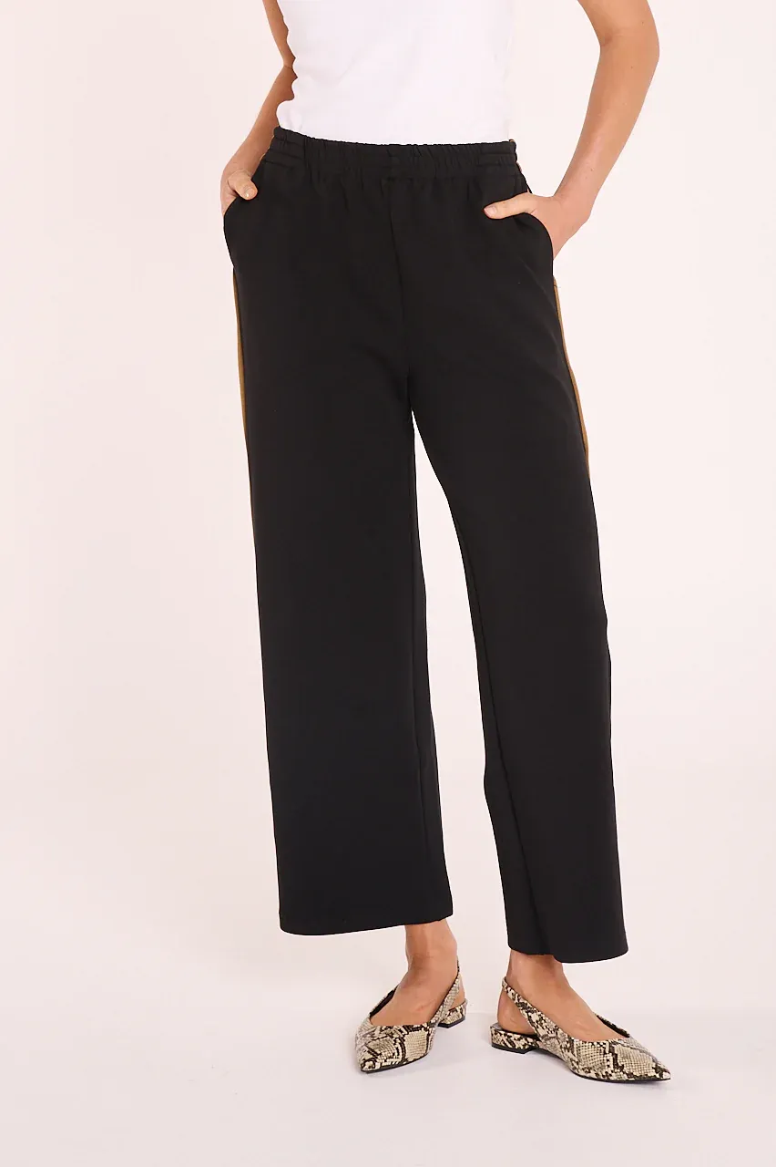 Rae Cropped Pant BLACK CAMEL STRIPE, size: 6