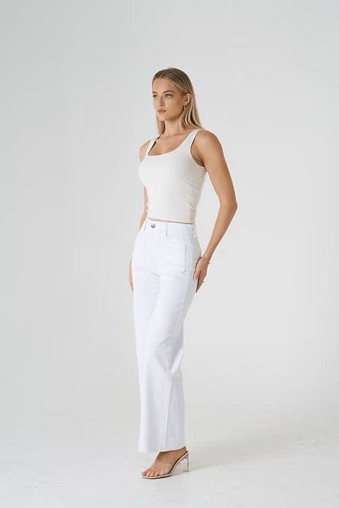Wakee 7158 Patch Pocket Jeans | Ecru, size: 8