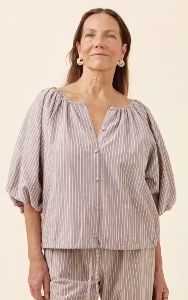Lyndell Drawstring Top TAUPE, size: XS