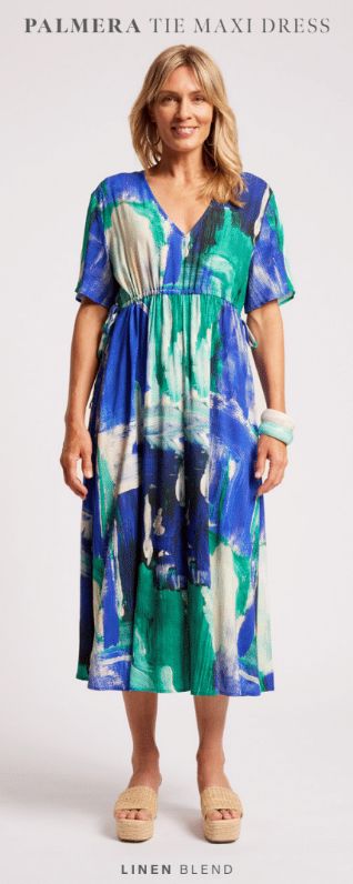 Palmera Tie Maxi Dress SEAFOAM, size: XS