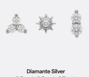 Heritage Trio Earring DIAMONTE SILVER
