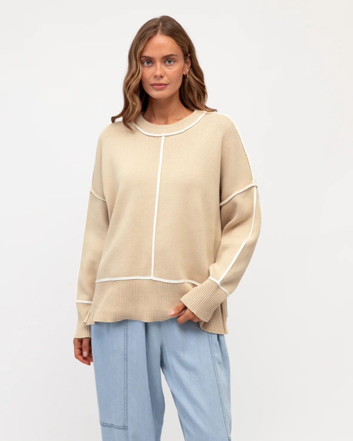 Contrast Stitch Sweater OAT, size: S