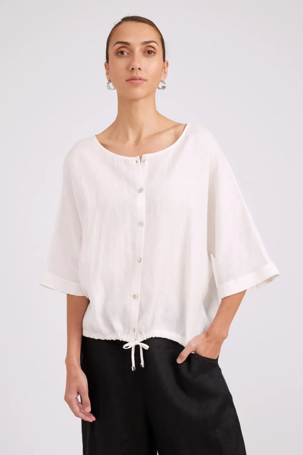 Studio Button Top/Jacket WHITE, size: XS