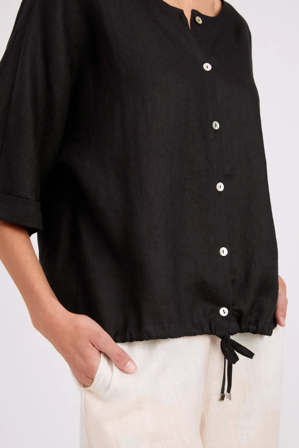 Studio Button Top/Jacket - Black, size: XS