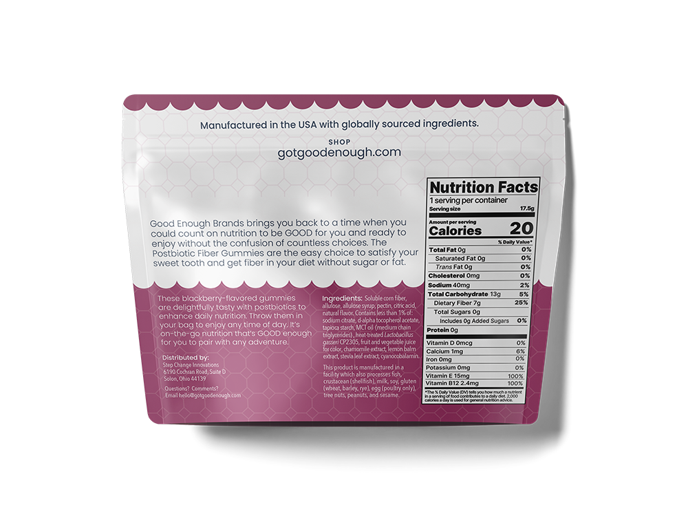 Good Enough Postbiotic Fiber Gummies (4 pack) 