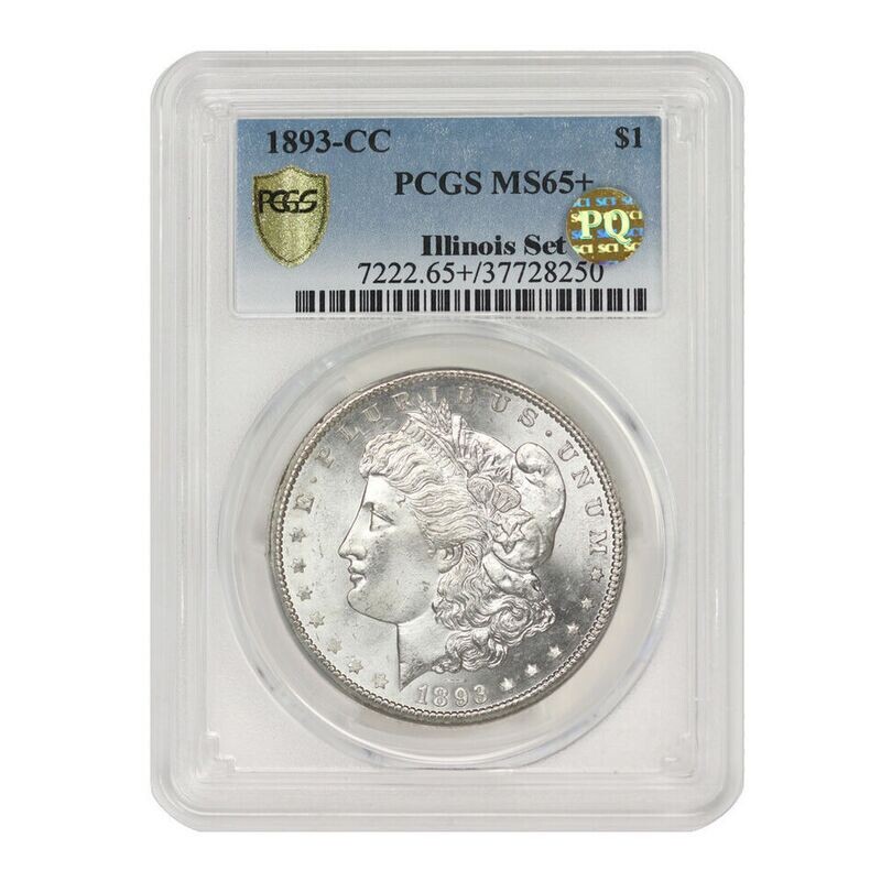 1893-CC Morgan Silver Dollar PCGS MS65+