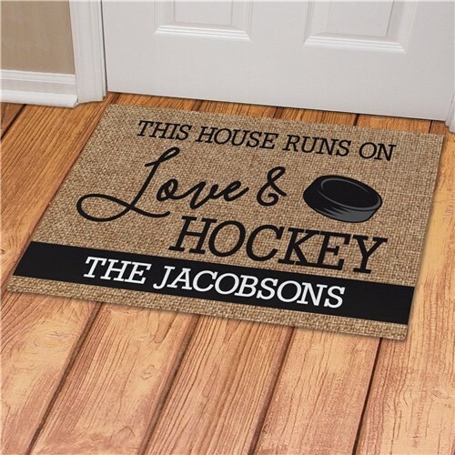 Personalized Hockey Lovers Doormat