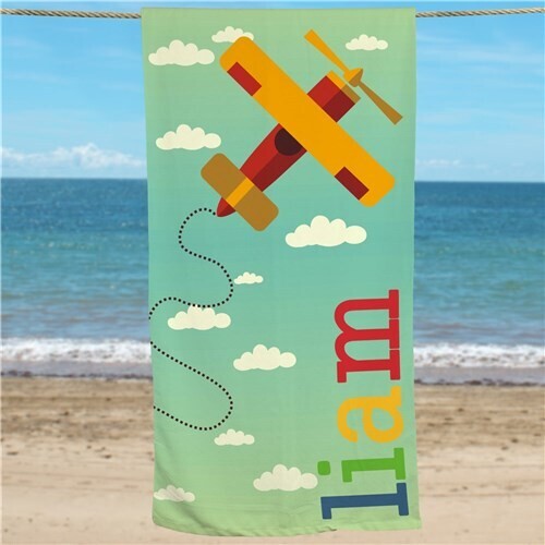 Airplane Personalized Beach Towel