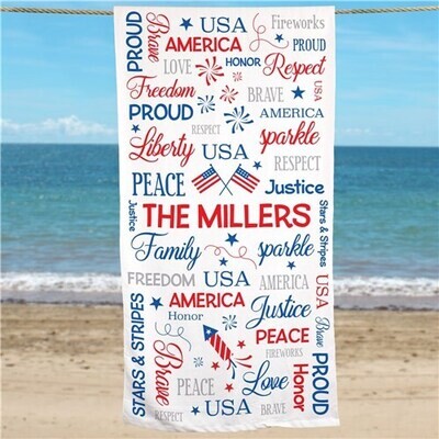 4th of July Beach Towel