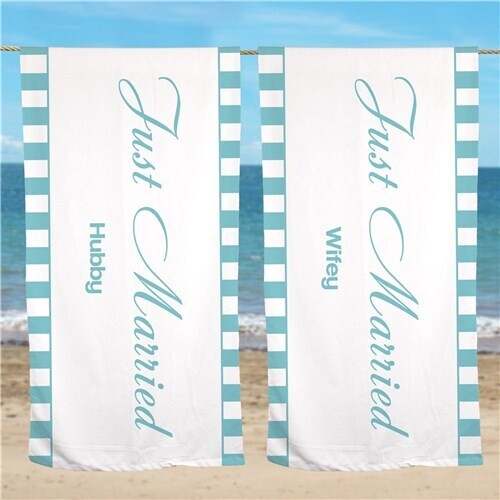 Personalized Wedding Get Away Beach Towel