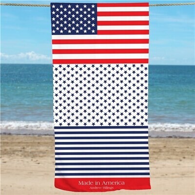 Patriotic Personalized Beach Towel