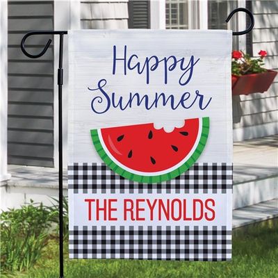 Happy Summer Watermelon Personalized Summer Garden Flag