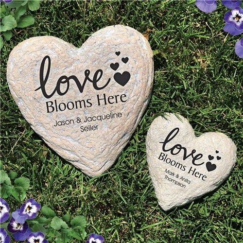 Love Blooms Here Engraved Garden Stone