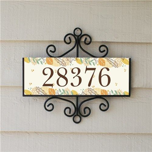 Personalized Fall Leaves Address Sign
