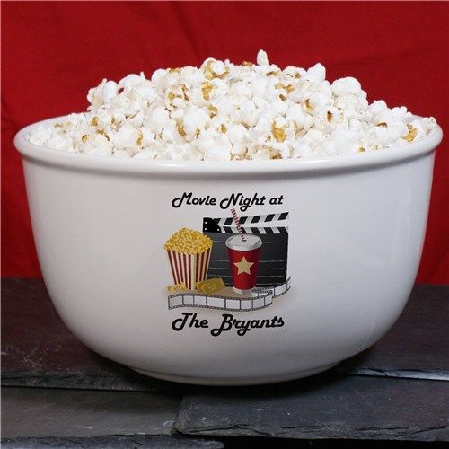 Personalized Ceramic Movie Night Bowl