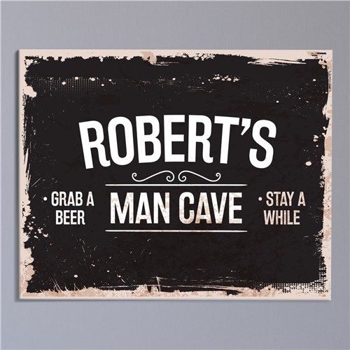 Personalized Grunge Man Cave Wall Canvas