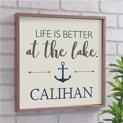 Personalized Life Is Better At The Lake Wood Pallet Sig