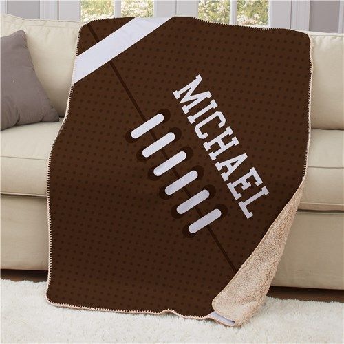 Personalized Football Sherpa Blanket