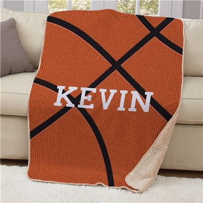 Personalized Backetball Sherpa Blanket