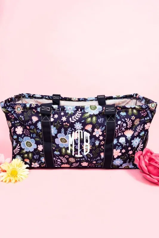 NGIL Summer Meadow Collapsible Haul-it-all Basket with Mesh Pockets