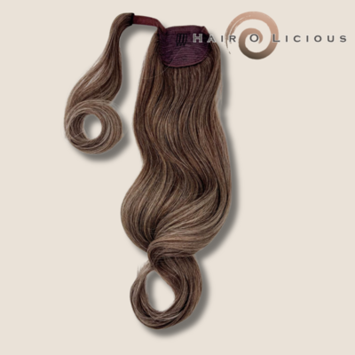 Clip in Ponytail | Ash Brown/Blonde Mix | 60-65cm