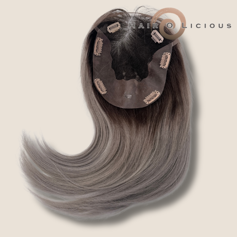 Top Secret Natural Hair Line (25cm) | Silver Dark Rooted