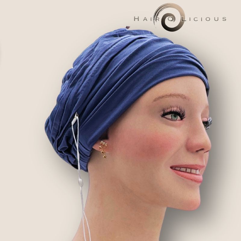 ​Comfortabel en Stijlvol mutsje -Mia Turban, Lavendel blauw, Style 910-04, Belle Madame
