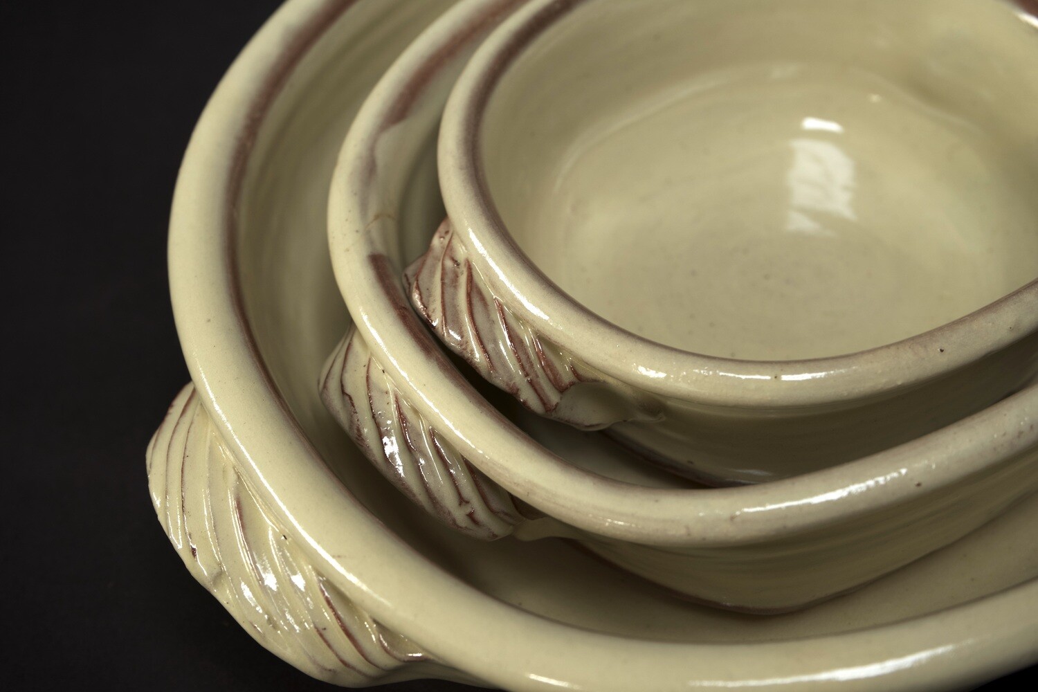 Set of 3 baking shallow baking dishes