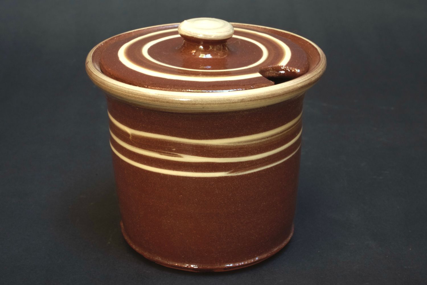 Lidded storage jar - small jam jar with spoon hole