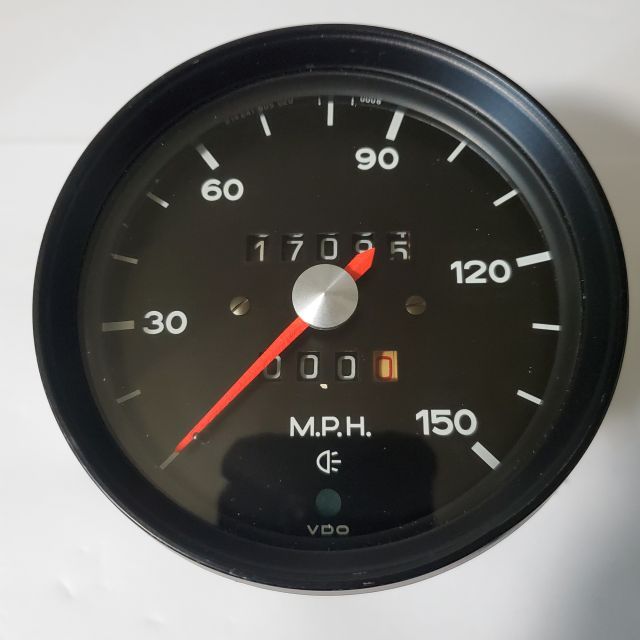 914 Porsche Silver Dot 150 mph Speedometer Very Nice 17095 miles
