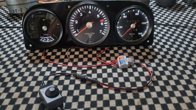 914 Porsche Silver Dot Gauge set w/LED Controller