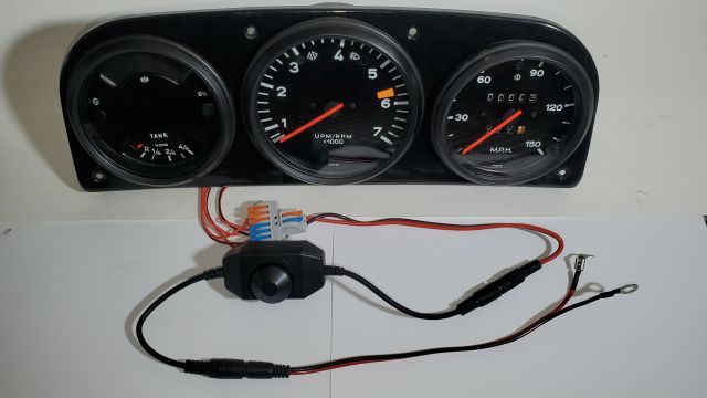 914 Porsche Late Style Gauge set w/LED Controller