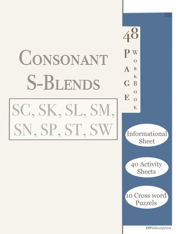 Consonant Blends Worksheet Packet, S