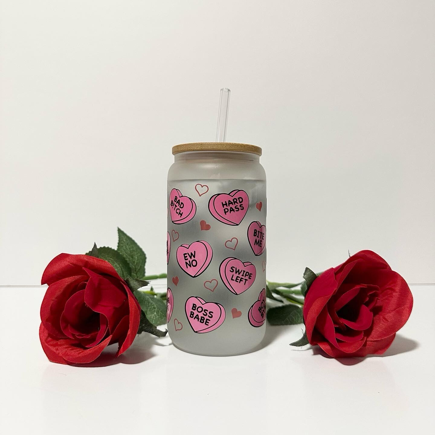 Anti-Valentine Beer Can Glass
